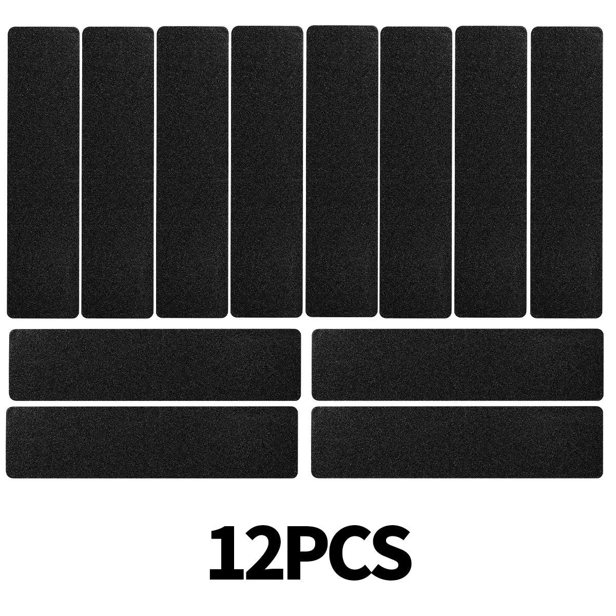 Non Slip Outdoor Stair Treads Black Pre-Cut Anti Slip Grip Tape Non Skid Heavy Duty Traction Adhesive Step Stripes Qme 12pcs 80cm(31inch) 10cm(3.94inch)