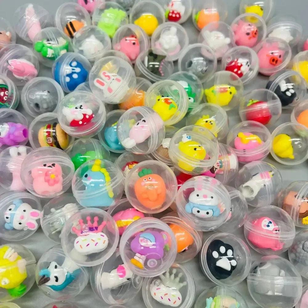 30/50 Pcs 32mm Transparent Eggshell Mixed Toy Kids Birthday Party Favor Pinata Gift Bag Filler Carnival Christmas Gift Reward Qme