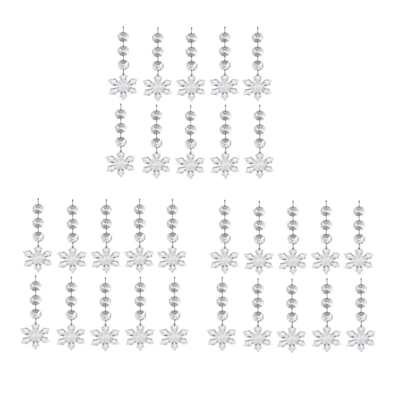 10/20/30PCS Snowflake Crystal Christmas Ornaments for Christmas Tree Decorations, Hanging Clear Acrylic Snowflake Ornaments Qme 30PCS