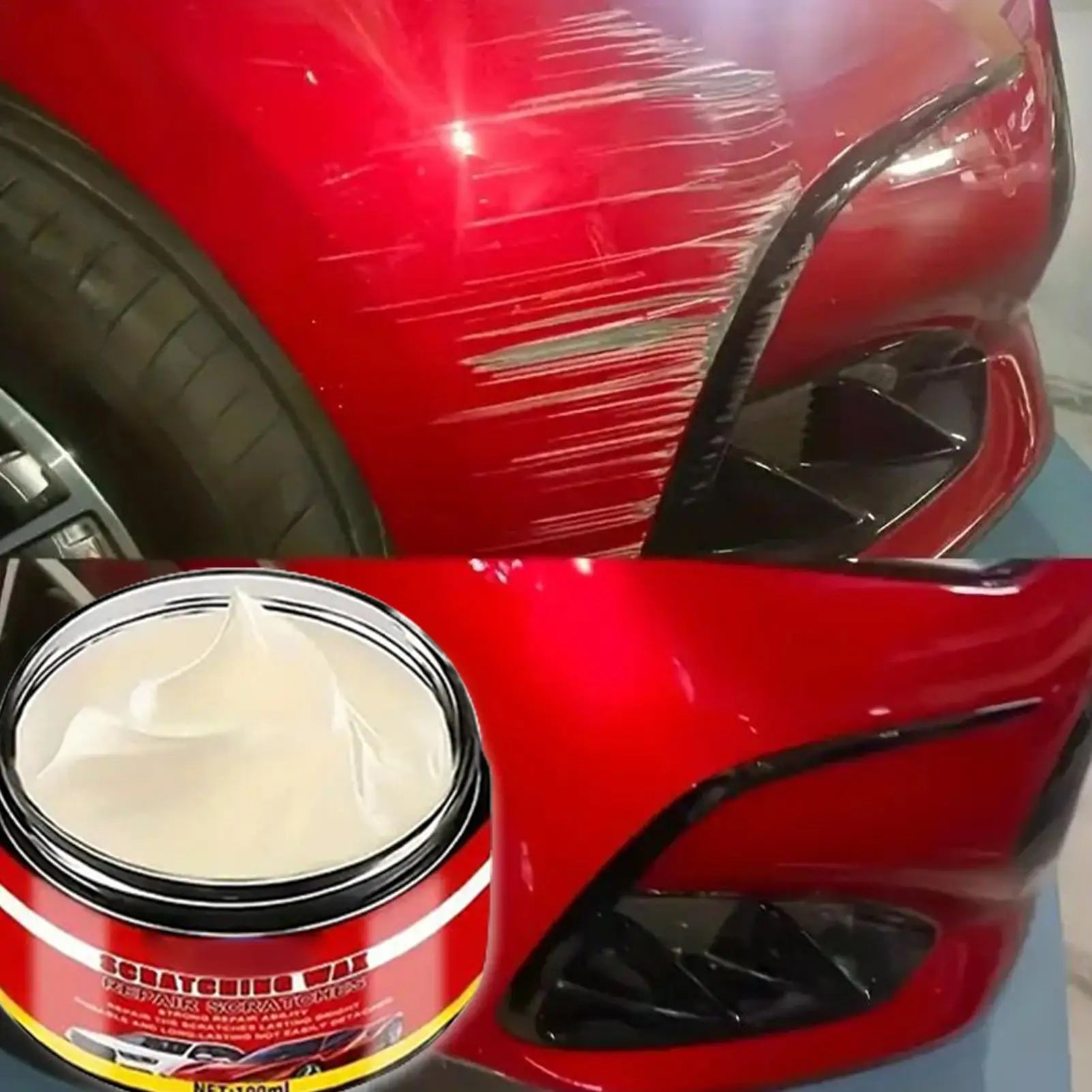 Car Scratch Remover 100ml Deep Scratch Remover for Cars Long-Lasting Polish Cleaner Restorer with Sponge Paint for Marine Qme