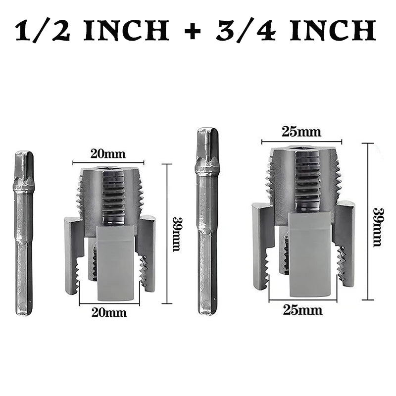 Pipe Thread Cutting Tool Integrated Internal External Pipe Threading Tool Electric Drill Compatible PVC Pipe Threader Kit. Qme A3
