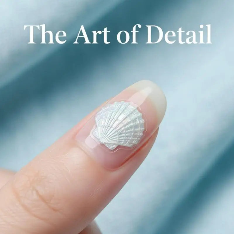 5D Embossed Nail Art Stickers Seashell Starfish Ocean Design Qme