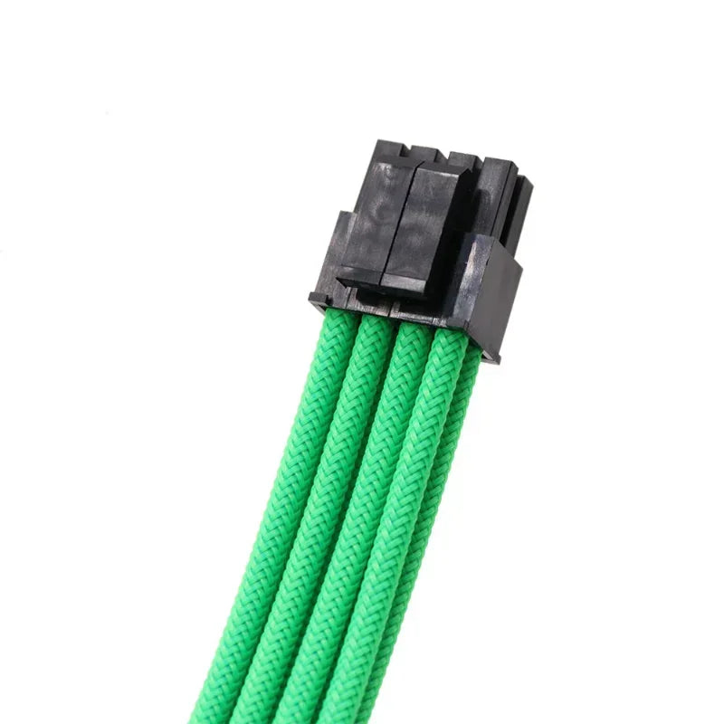 PC Case Sleeved PSU Extension Cable Kit ATX Power Cord 4 In 1 18AWG ATX 24Pin/ VGA 6+2P/ CPU 4+4Pin Transfer Extension Cord Qme