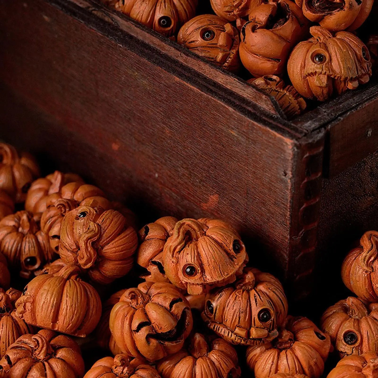 Decorative Pumpkins 16 Resin Halloween Figurines Miniature Sculpture Qme