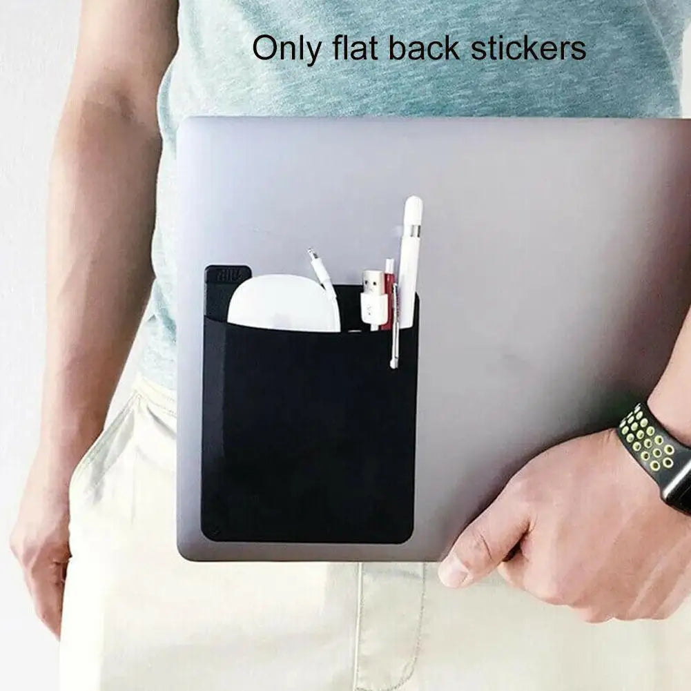 NEW Self Adhesive Laptop Rear Storage Bag for Mouse Digital Hard Drive Pen Pocket Pouch Laptop Accessories Qme