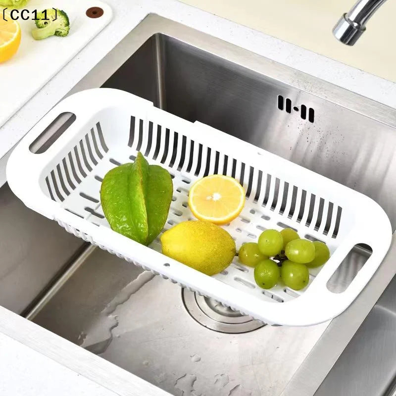 CC11 Retractable Sink Drain Rack Plastic Dish Chopsticks Household Qme