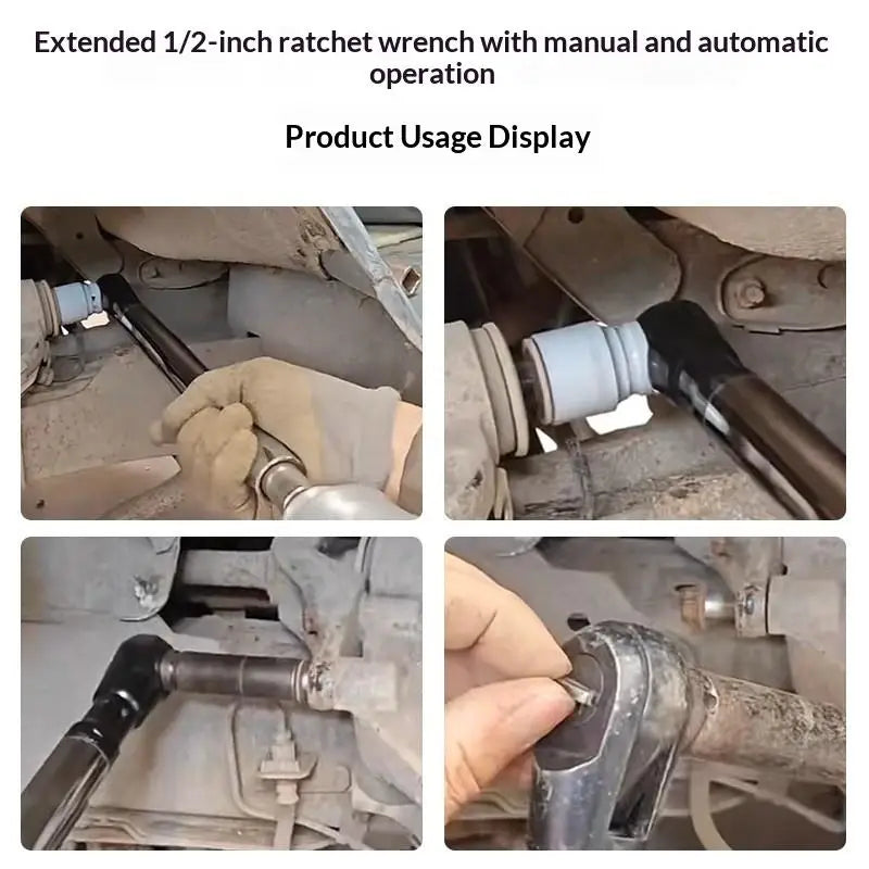 1Pcs Four-wheel Alignment Angle Adjustment Electric Extension Car Wrench 2-in-1 Self-contained Ratchet Extended Wrench Qme