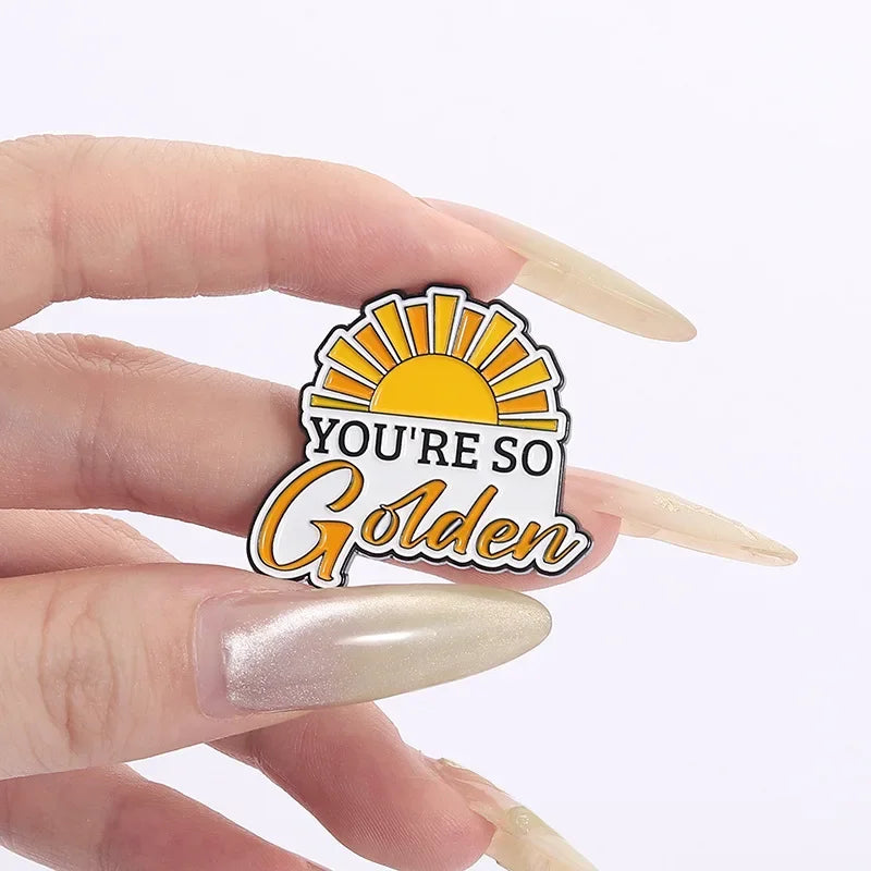 Cute School Bag Enamel Pins With Cartoon Sweet English Letter As Adore You Creative Metal Badge Jewelry Gift For Children Friend Qme