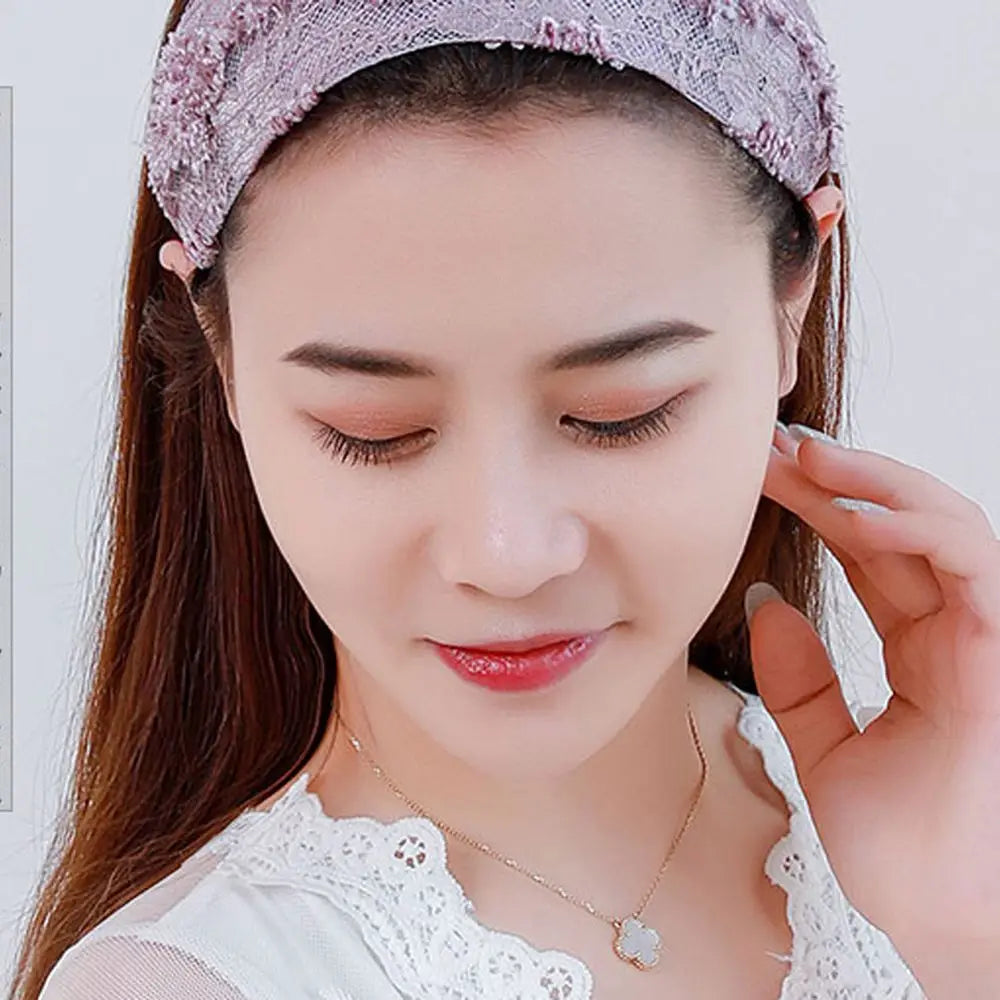Trendy Retro Wash Face Lace Cloth Wide Edge Headband Female Hair Hoop Qme