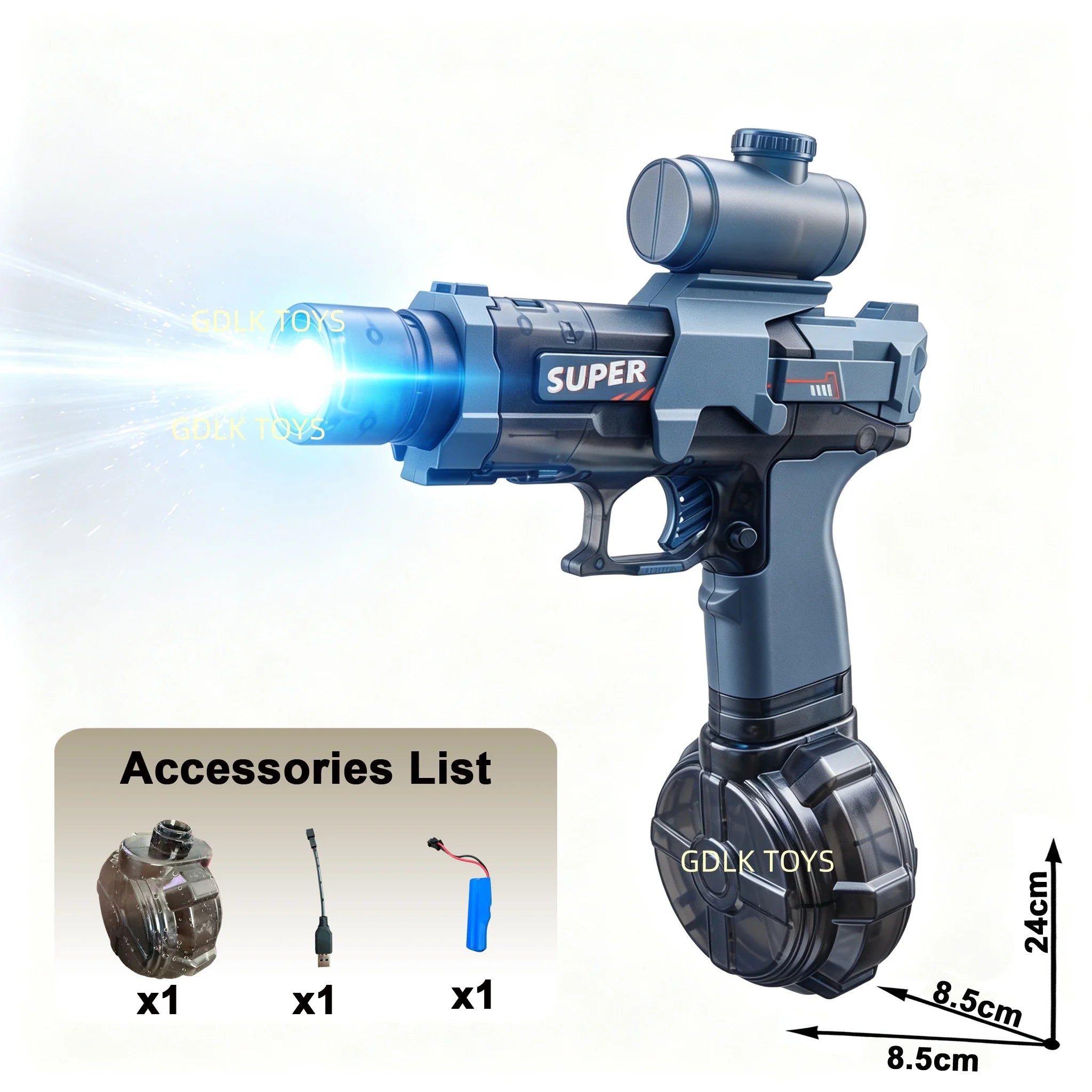 Electric Water Guns For Adults Powerful Squirt Automatic Water Suction Water Blasters Summer Outdoor Beach Toy For Boys Kid Gift Qme grey-mini