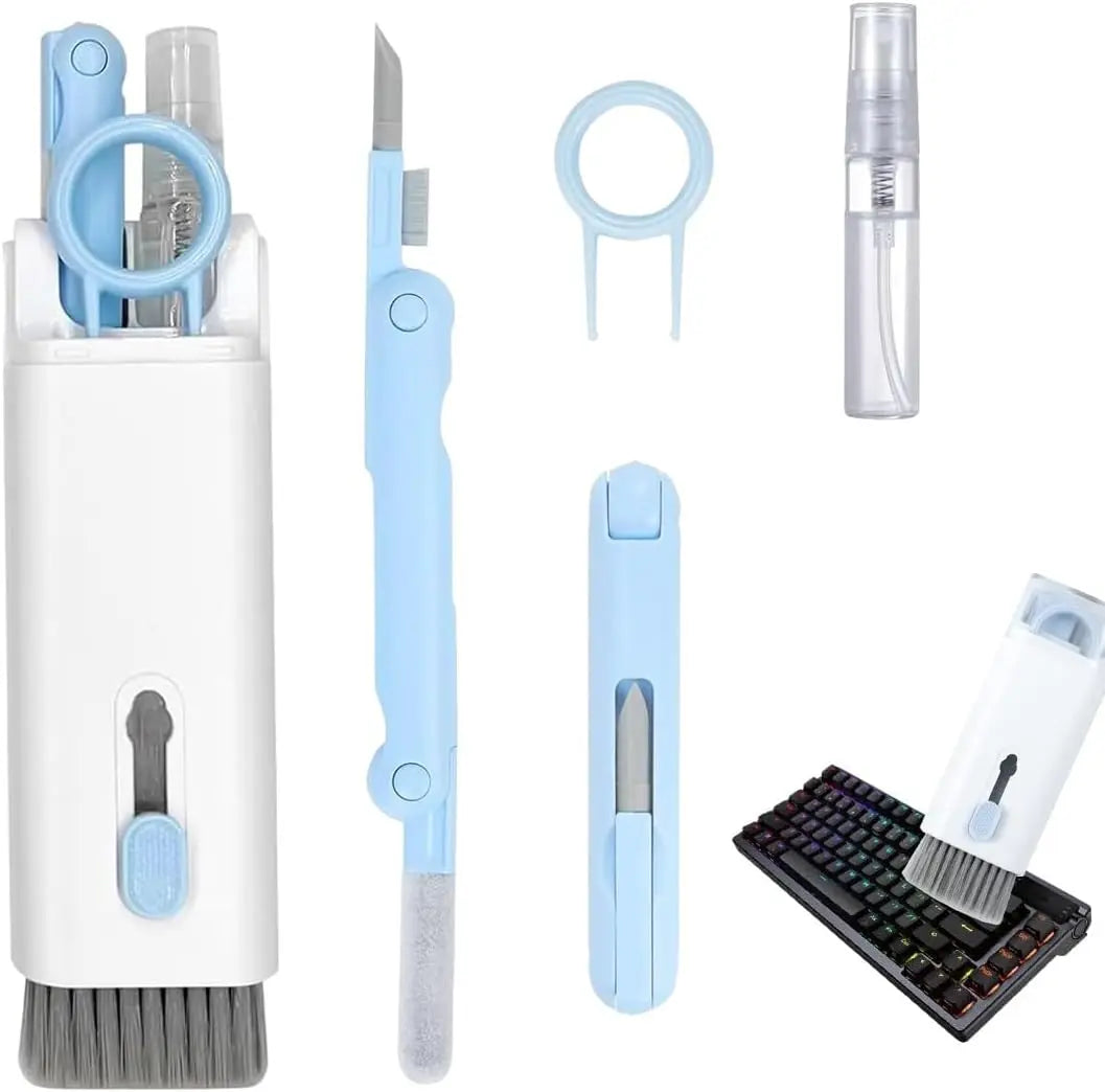 7-in-1 Electronic Cleaner Kit, Keyboard Cleaner, Laptop Cleaner Kit for Monitor, Cell Phone, Headset, Lego, Laptop Camera Lens Qme Blue