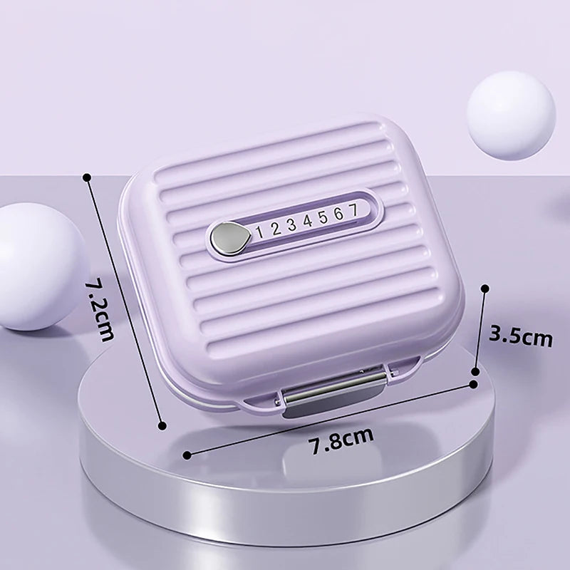 Mini Pill Box Travel Lightweight 7 Compartment Medicine Organizer Qme puple small