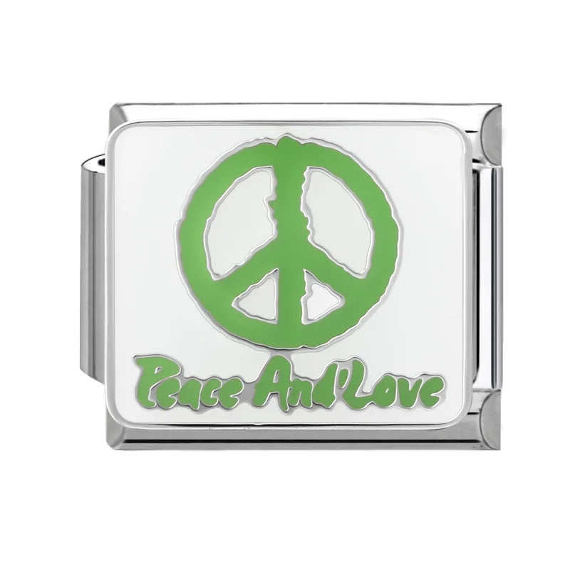 2026 New Wholesale World Peace Dove Love Heart Birds Italian Charm Fit 9mm Stainless Steel Bracelet Making Women Jewelry Gift s Qme Style 14