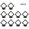 5 Jewelry Storage Box 3D Packaging Case Gemstone Floating Frame Qme Black 10PCS
