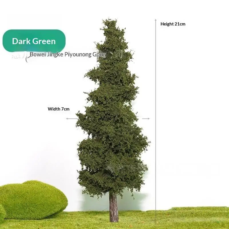 1Pcs Sand Table Material Handmade Diy Landscape Decor 14/21cm Model Pine Tree Train Layout Simulation Wire Tree Model Qme B 21CM