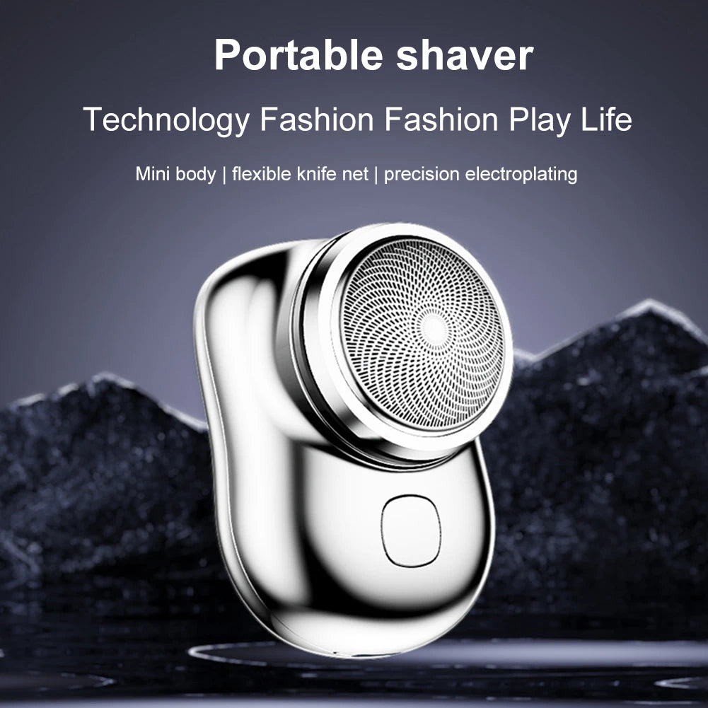 Men's Mini Shaver Waterproof Razors Machine with USB Charging Portable Electric Razor Essential Beard Trimmer for Outdoor Travel Qme