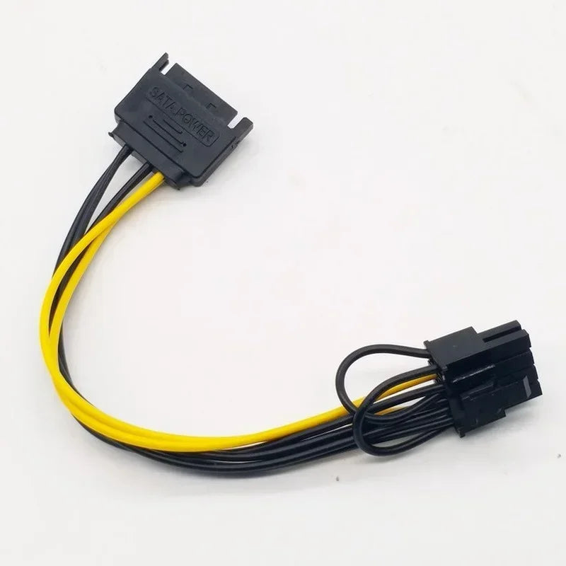 20cm High Speed 15 Pin SATA Male To 8 Pin(6+2) PCI-E Power Supply Cable SATA Cable 15-pin To 8 Pin Cable Qme