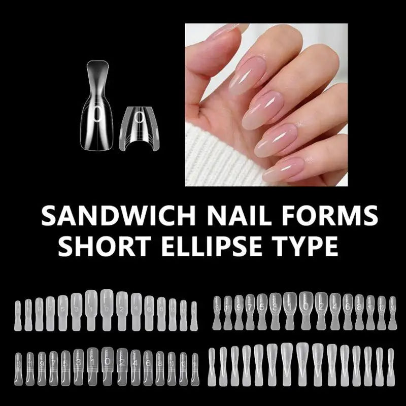 Coffin Nail Extension Forms Dual Mold Reusable DIY Acrylic Gel Qme
