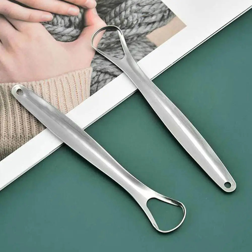 Portable Single Layer Tongue Scraper Reusable Stainless Steel Oral Mouth Brush Tongue Scraper Fresh Breath Maker Qme