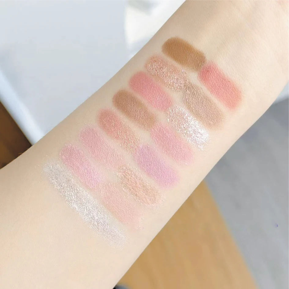15Colors Nude Pink Eye Shadow Palette Pearlescent Matte Lying Silkworm Brighten Low Saturation Earth Brown Color Daily Makeup Qme