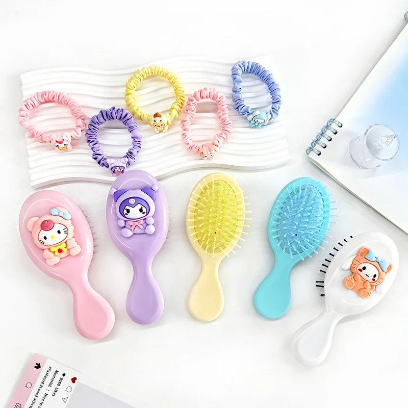 Hello Kitty Kuromi Air Cushion Comb Hair Tie Compact Portable Stylish Qme
