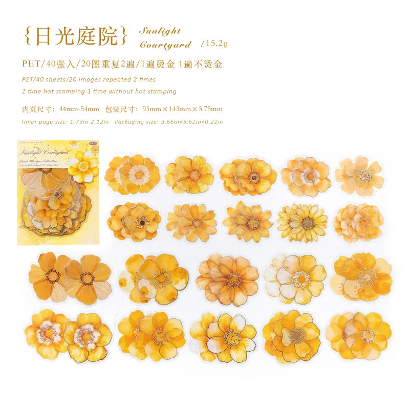 20/40 Pcs Kawaii Creative flower plant Sticker Pack hand tent DIY Stick Labels Scrapbooking Stickers Junk Journal Supplies Qme J6