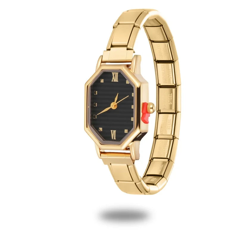 Fashion Watch Women's DIY Width Italian Elastic Charm Stainless Candy