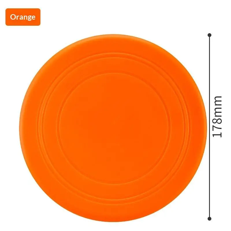 Interactive Silicone Flying Saucer Toy Dogs Cats Chew Resistant Disc Qme Orange