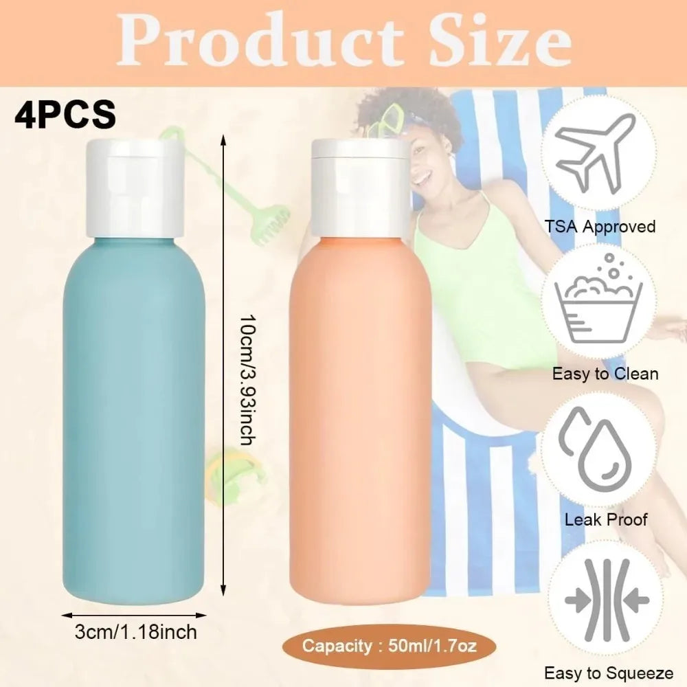 Leakproof Travel Bottles Refillable TSA Approved Shampoo Lotion Gel Qme