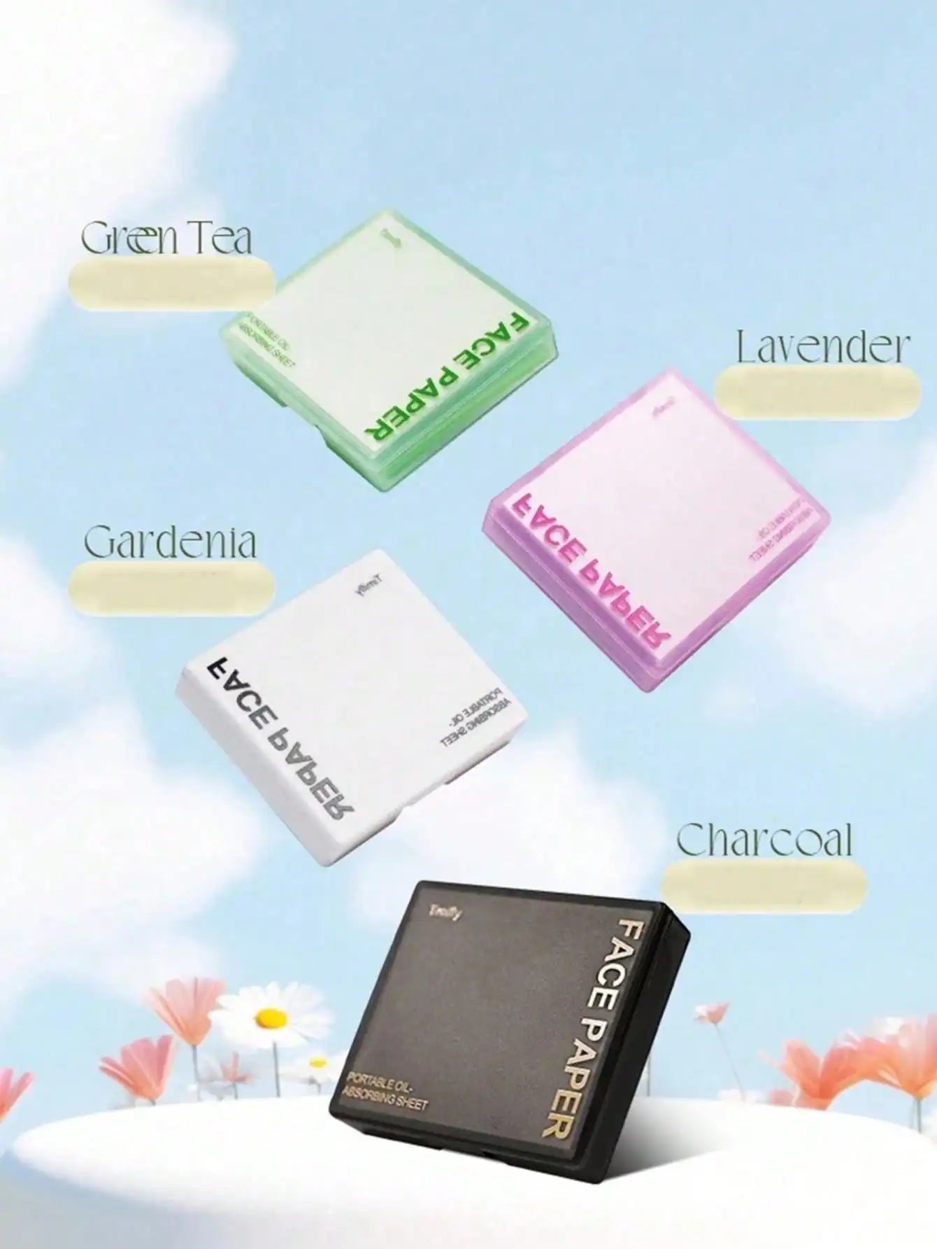 100 Sheets Bamboo Charcoal Oil Control Film Powder Puff Mirror Qme