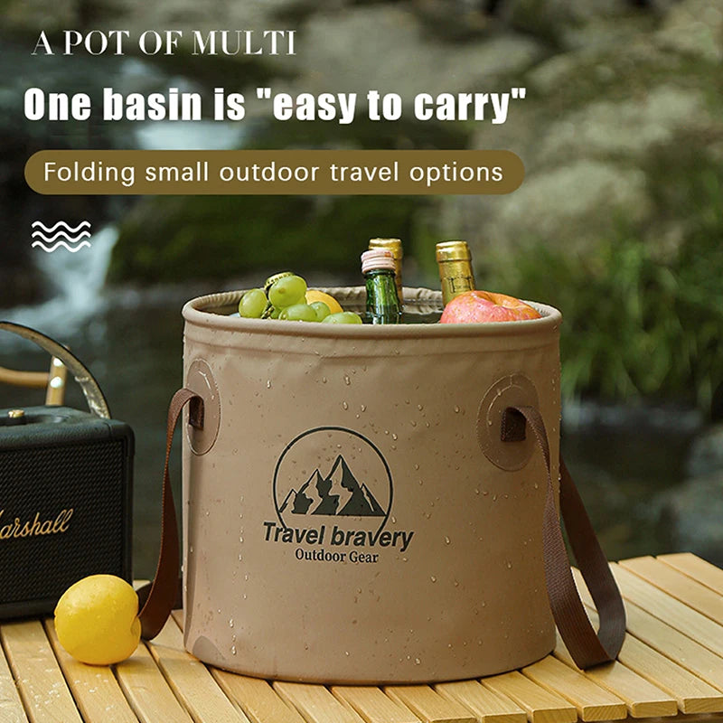 Portable Foldable Bucket Large Capacity Outdoor Camping Travel Qme