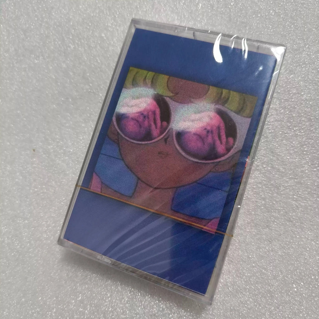 Retro Vaporwave Style Cassette Tape, Anime Sunglass Girl Art Cover, High-Fidelity Analog Audio Media for Fans & Home Decor Qme