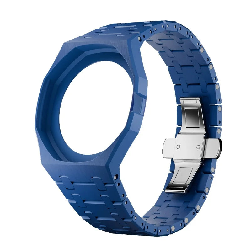 2 In 1 Strap + Case for Swatch x AP Royal Pop Pocket Watch Change to Wristwatch Ceramic+Silicone Band Wrist Strap Accessories Qme 2.Midnight Blue-3.0