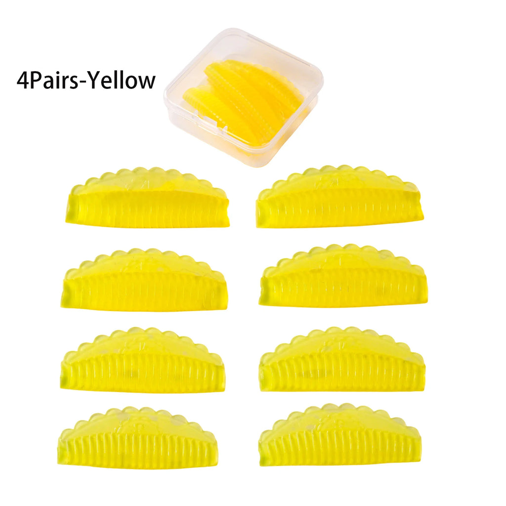 4Pairs Silicone Eyelash Perming Lamination Pad Reusable Lash Lifting Qme 4Pairs-Yellow CN