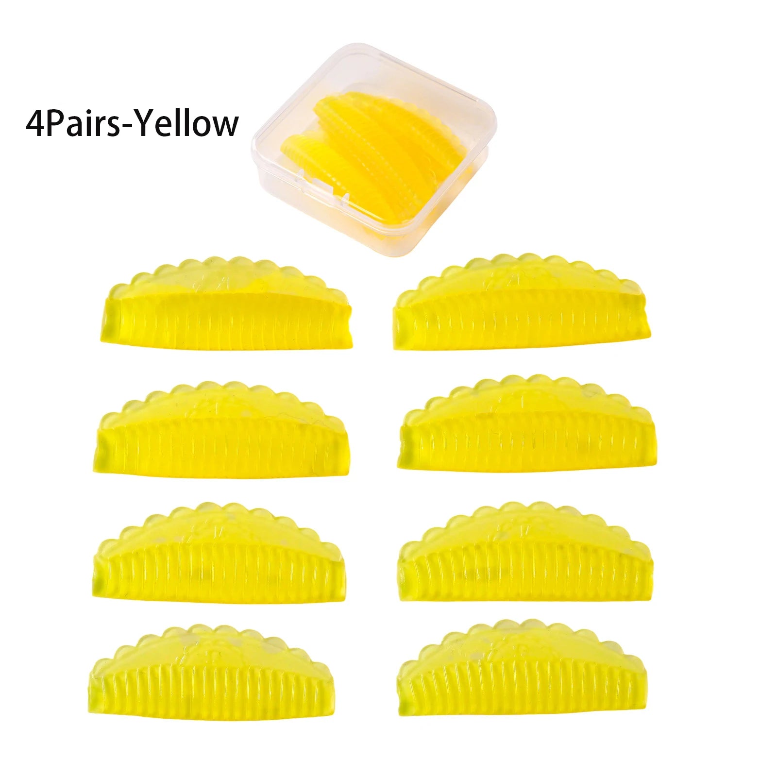 4Pairs Silicone Eyelash Perming Lamination Pad Reusable Lash Lifting Qme 4Pairs-Yellow CN