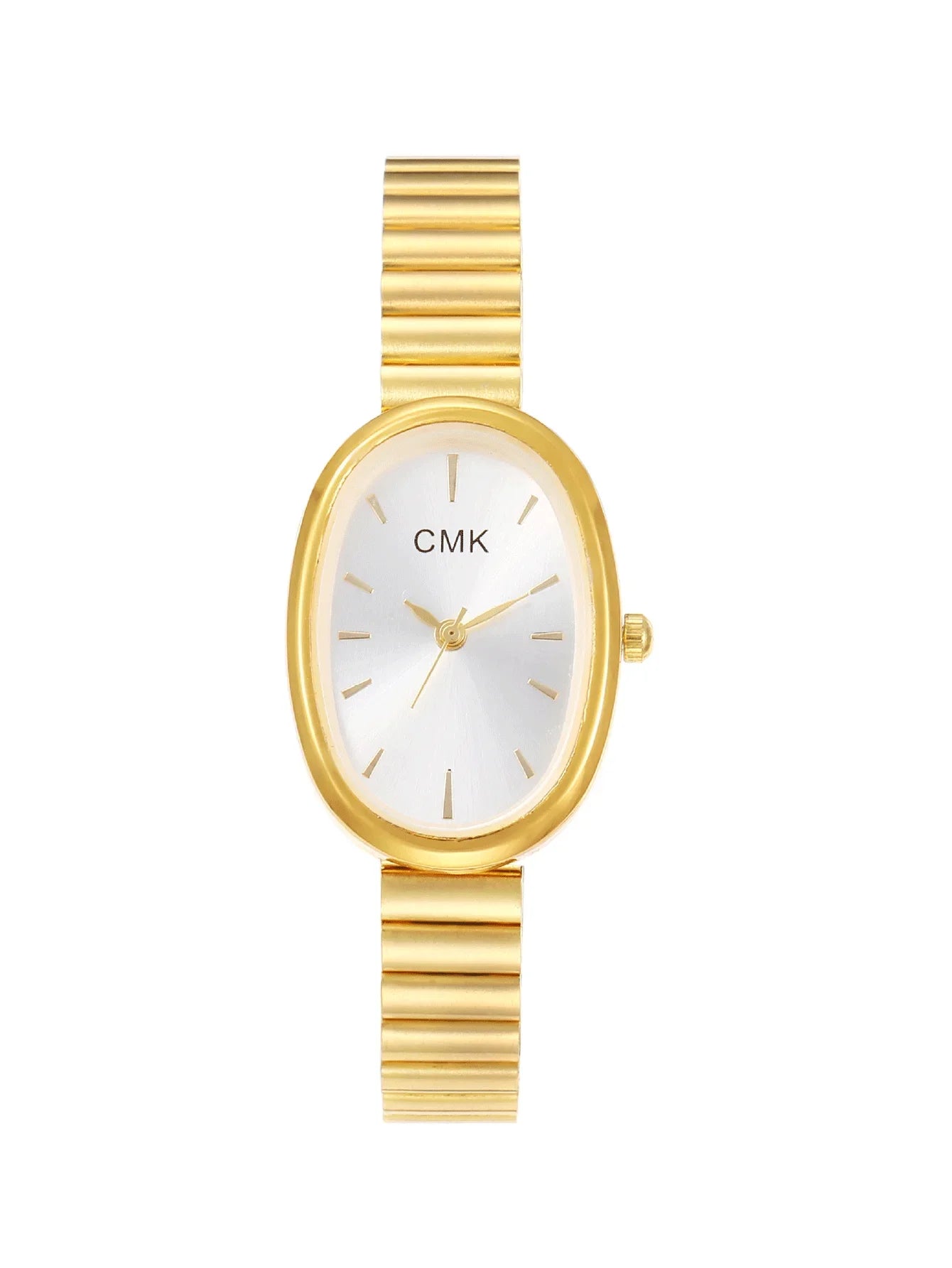 2pcs Elliptical quartz watch for women, light luxury, casual, niche, business trend, women's watch Qme
