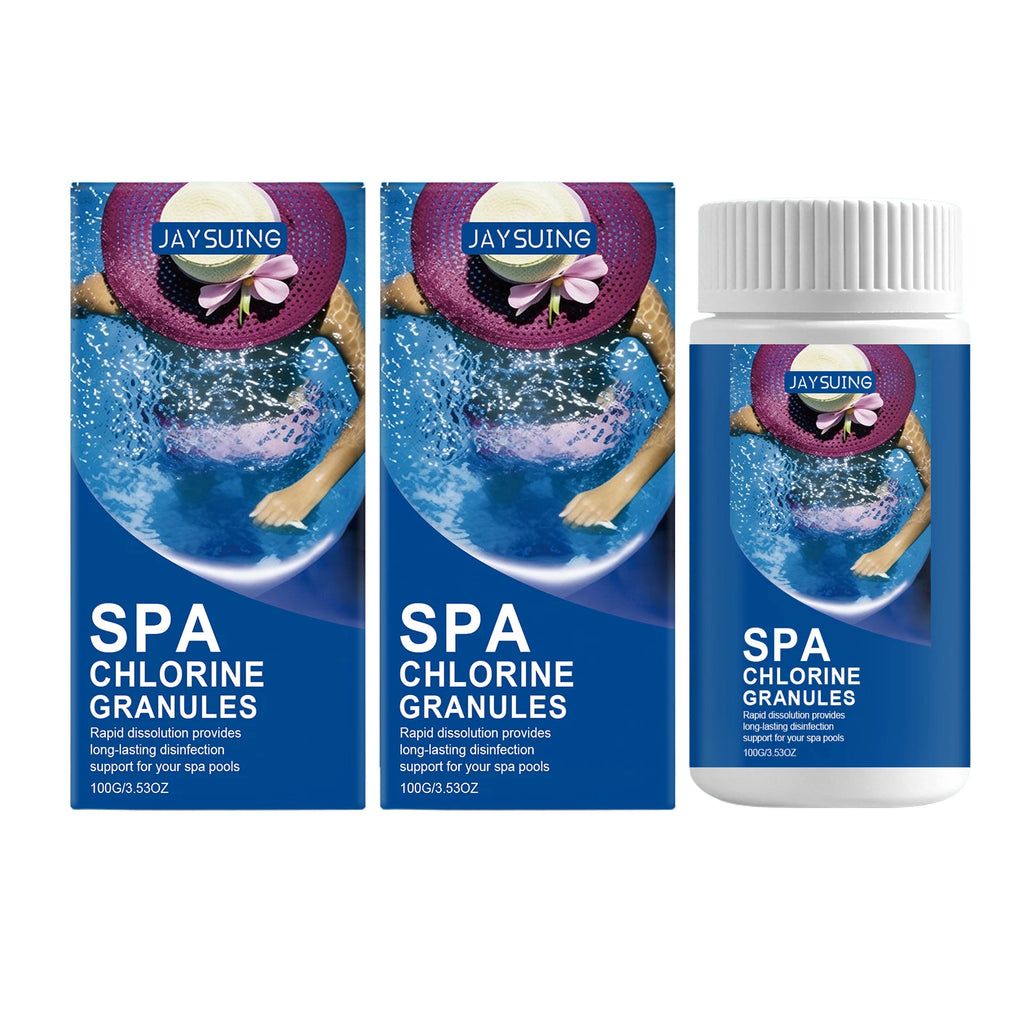 Spa Chlorine Granules Reducing Bacterial & Algae Growth Improving Water Quality Optimize Ph Fast Dissolving Pools Water Purifier Qme 2 x 100g Boxed