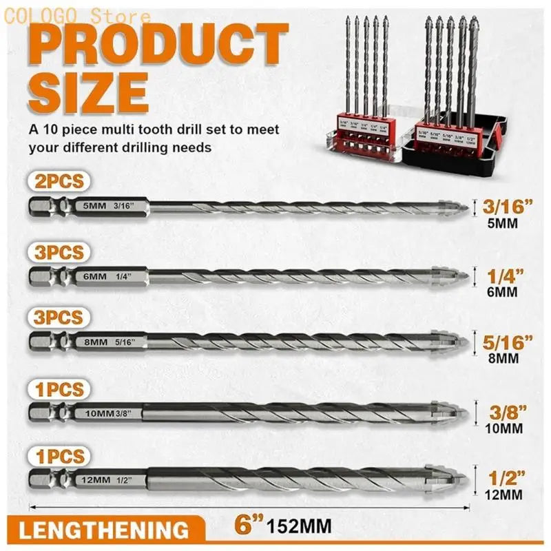 4 5 6 8 10 Four Tooth Eccentric Drill Bit Serrated Multifunction Qme