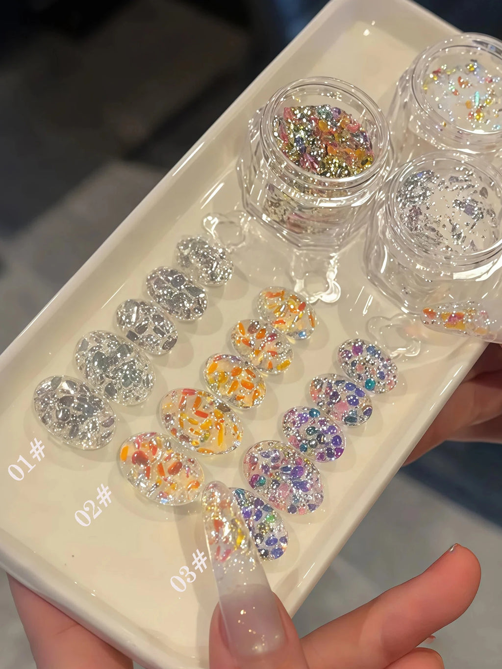1 3 Bottle Chasing Light Colored AB Nail Art Powder Popular Online Qme