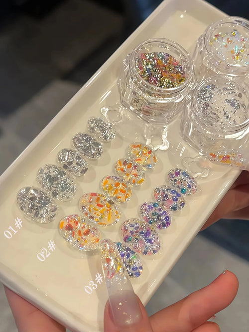 1 3 Bottle Chasing Light Colored AB Nail Art Powder Popular Online Qme