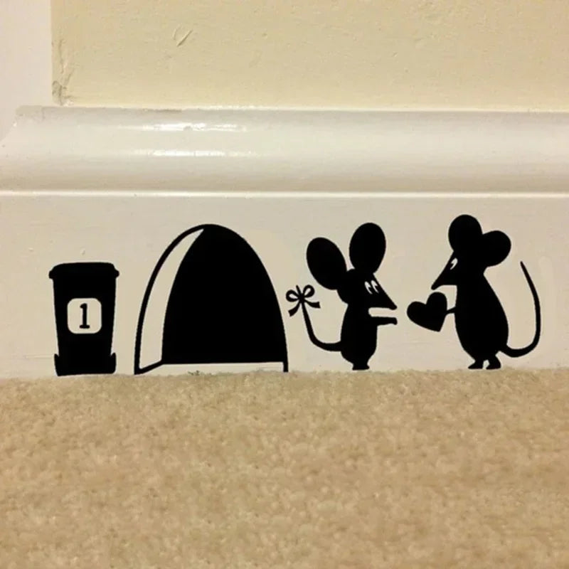 Wall Cute Decoration Black Cartoon Mouse Love Heart Vinyl Art Sticker Qme Default Title