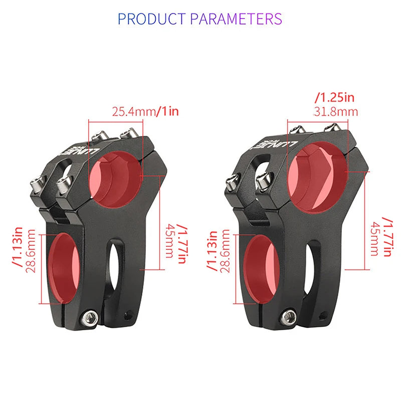 Bicycle Handlebar Stem Power Short Mountain Bike Bridge 25 4 Pipe Qme