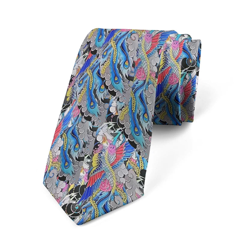 Fun Printing Men's Business Tie Tattoo Pattern Personality Unisex Qme style2