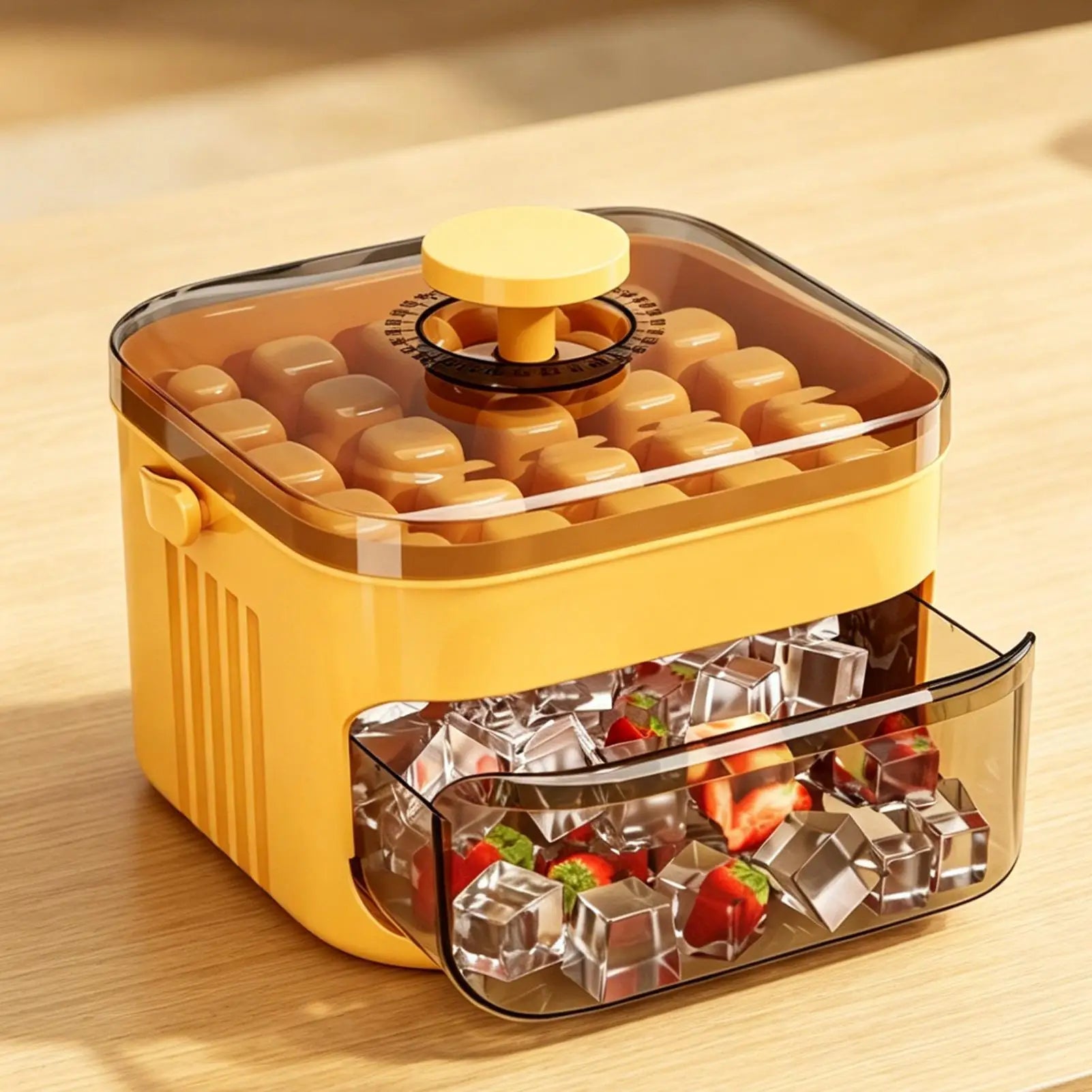 50 Grids Press Type Ice Cube Mold Double-layer Ice Cube Tray with Lid Reusable Ice Box Ice Making Tools Ice Storage Ice Machine Qme