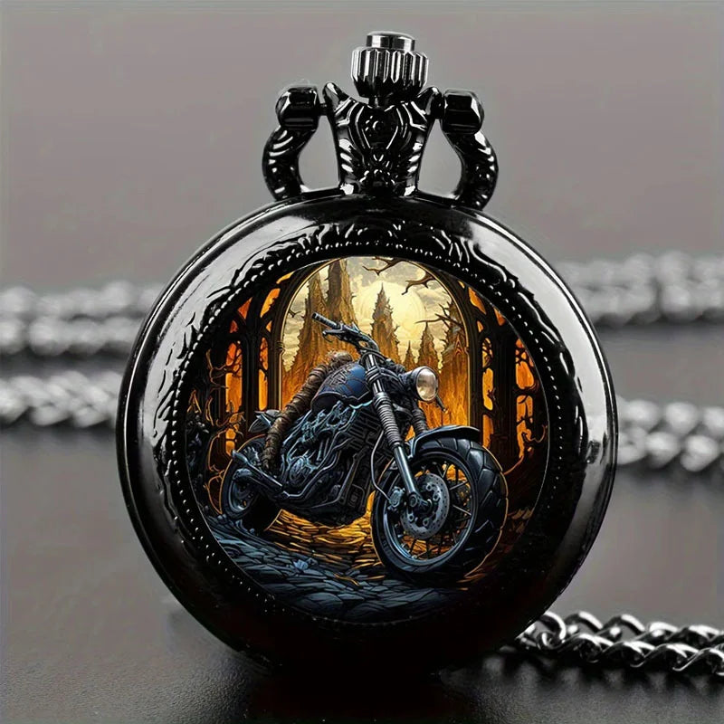Motorcycle quartz pocket watch surprise blind box Qme