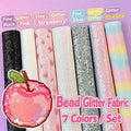 5/7Pcs Rainbow Gradient Glitter Fabric Sheets Sparkle Ironing Paper For DIY Fuse Beads Craft Bag Decoration Handmade Projects Qme 7PCS