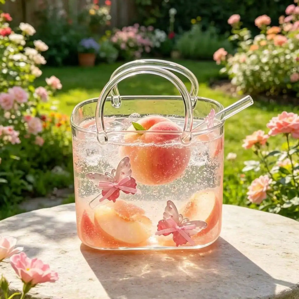 Glass Handbag Cocktail Straw Creative Beauty Beverage Borosilicate Qme