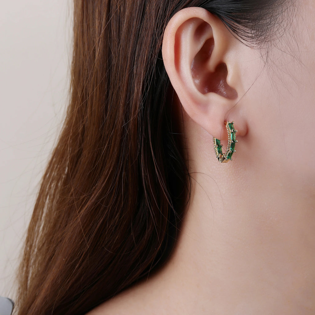Colorful Square Cubic Zirconia Hip Hop Drop Earrings Luxury for Women Girls Party Wedding Crystal Jewelry Gift dropshipping Qme