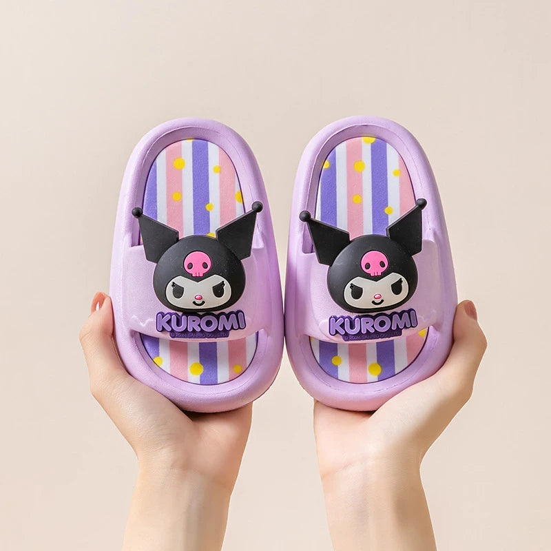 Hello Kitty Kuromi Cartoon Flip-Flops Cute, Non-Slip Flip-Flops for Students Melody Lightweight Flip-Flops for Home and Bat Qme