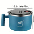 Stainless Steel Heat Preservation Bowl Instant Noodle Cover Lunch Box Qme blue